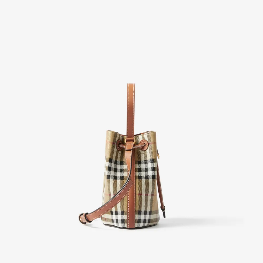 Mini TB Bucket Bag in Natural/malt Brown - Women | Burberry® Official