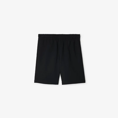 Check Label Cotton Shorts in Black - Men | Burberry® Official