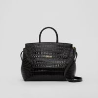 Embossed Leather Medium Catherine Bag in Black - Women | Burberry® Official