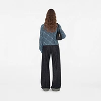 Cropped Reversible Check Hooded Jacket in Pewter - Women, Nylon | Burberry® Official