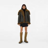 Shearling Aviator Jacket in Otter - Women | Burberry® Official