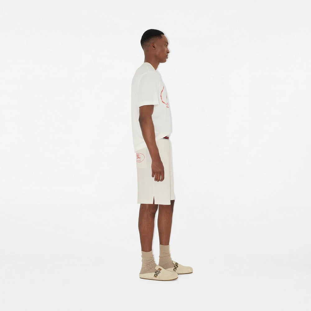 Towelling Shorts in Chalk white - Men | Burberry® Official
