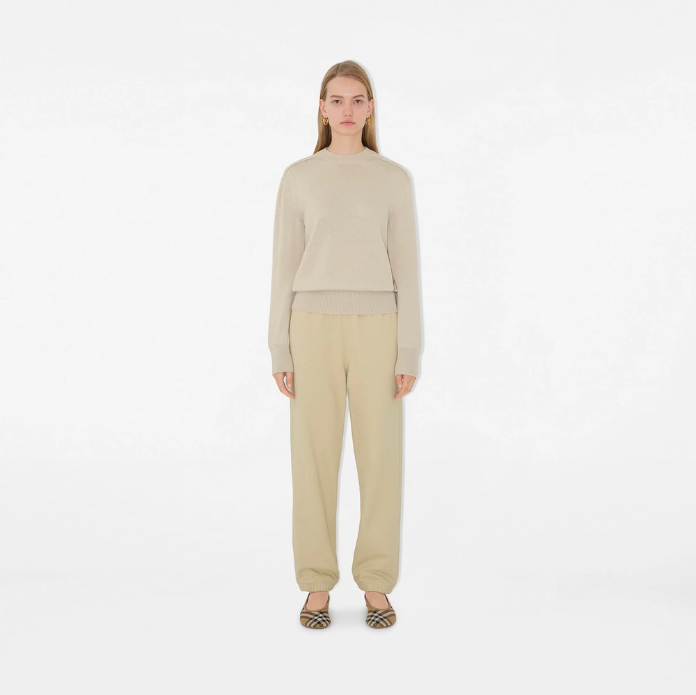 Check Label Cotton Jogging Pants in Nutmeg - Women | Burberry® Official