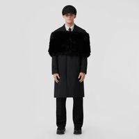Faux Fur Trim Nylon Reconstructed Car Coat Black - Men | Burberry® Official