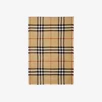 Wide Reversible Check Wool Silk Scarf in Sand/lichen | Burberry® Official