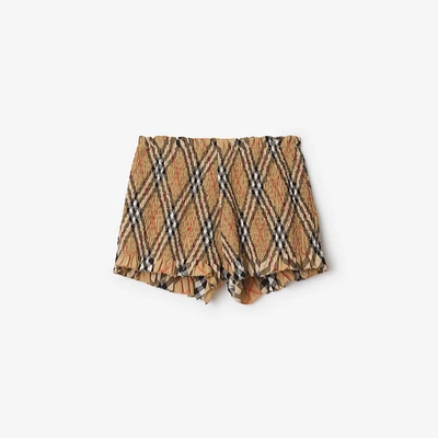 Check Cotton Shorts in Sand | Burberry® Official
