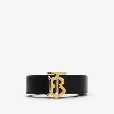 Reversible Leather TB Belt in Black/tan/gold - Women | Burberry® Official