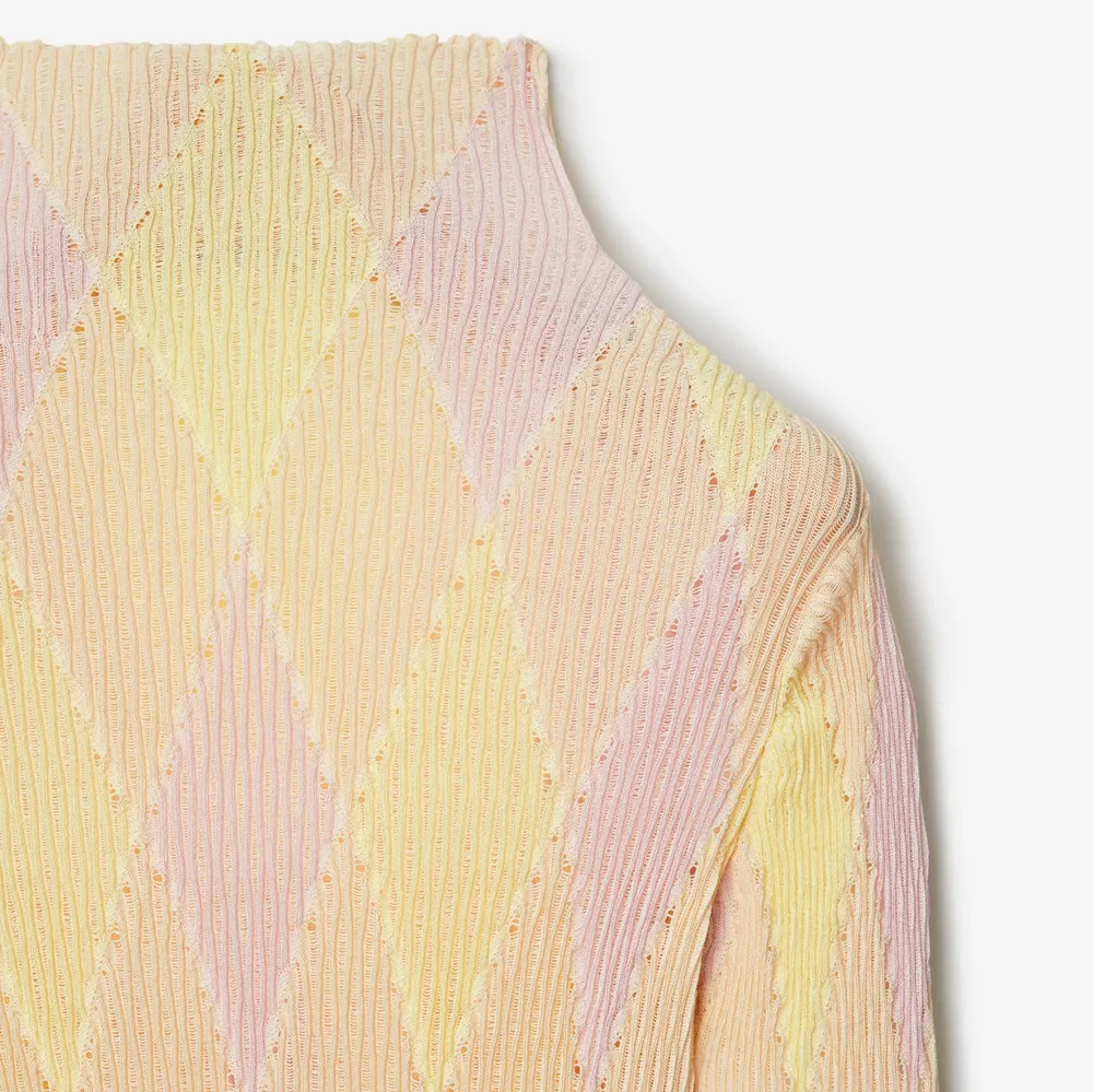 Argyle Cotton Silk Sweater in Cameo - Women | Burberry® Official