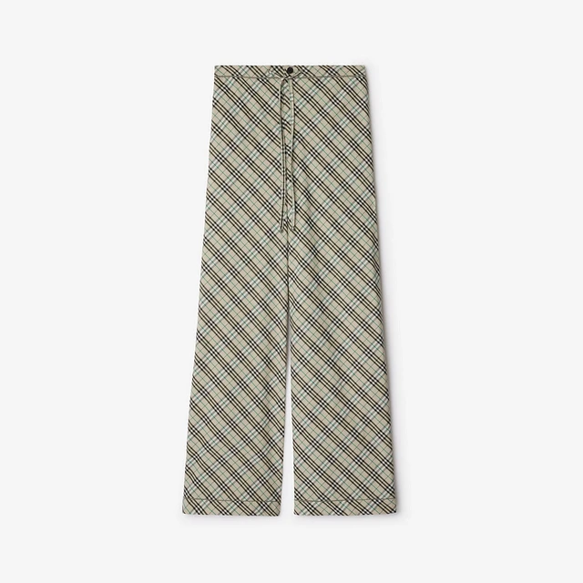 Check Cotton Pyjama Trousers in Husk - Women | Burberry® Official