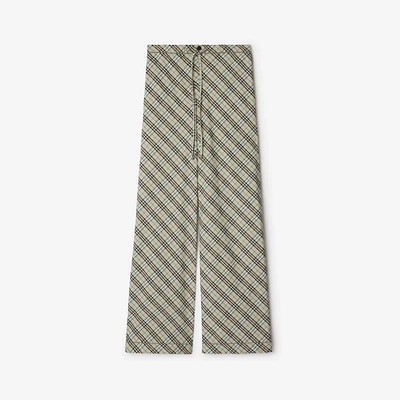 Check Cotton Pyjama Trousers in Husk - Women | Burberry® Official