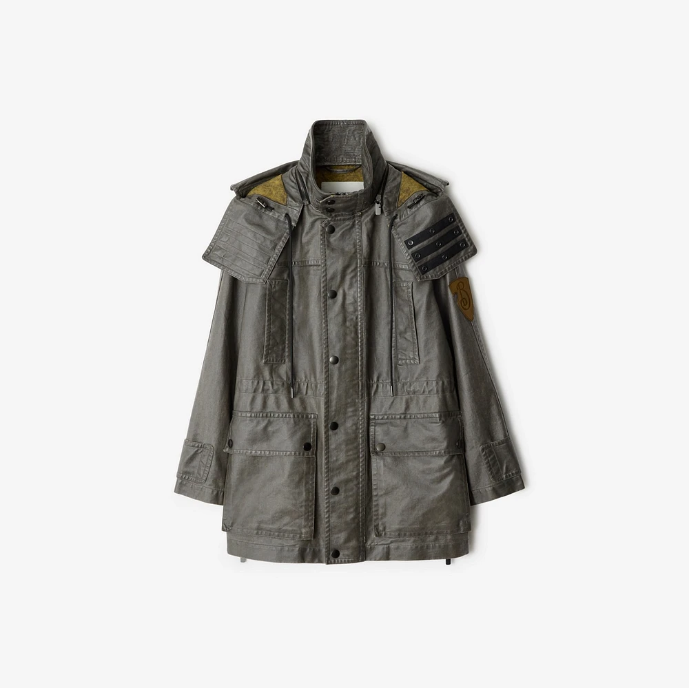 Bleached Cotton Parka in Oil - Women | Burberry® Official