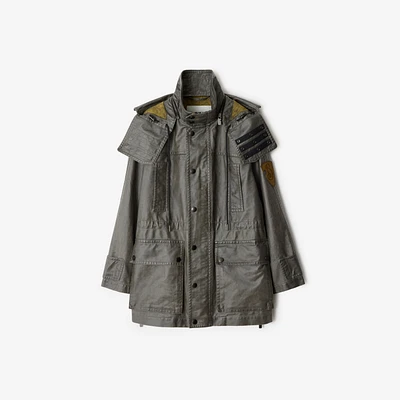 Bleached Cotton Parka in Oil - Women | Burberry® Official