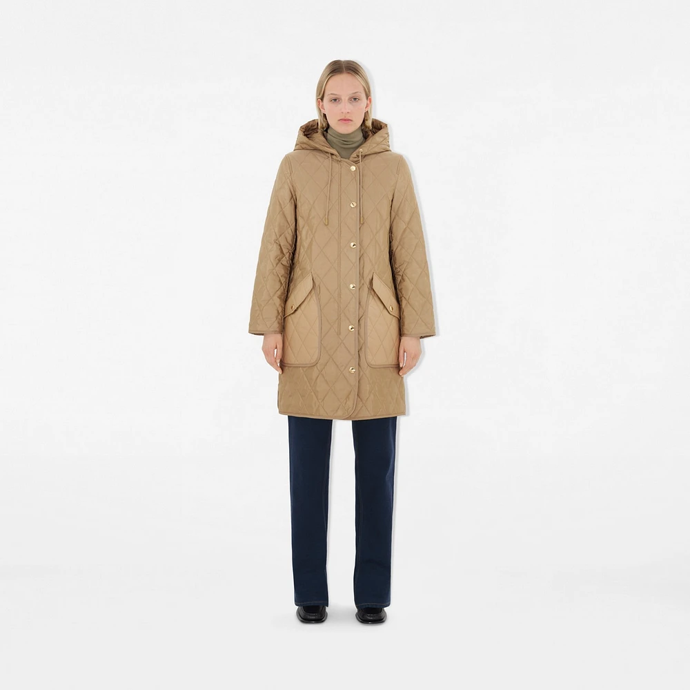Quilted Thermoregulated Coat in Archive beige - Women, Nylon | Burberry® Official