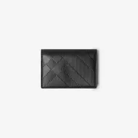 Check Folding Card Case in Black - Men, Leather | Burberry® Official