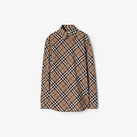 Check Wool Blend Shirt in Linden - Women, Technical | Burberry® Official