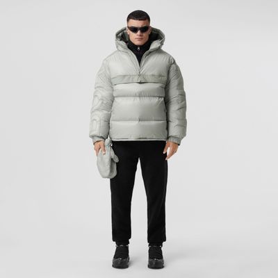 Logo Quilted Nylon Puffer Jacket Light Pewter Grey - Men | Burberry® Official
