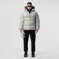 Logo Quilted Nylon Puffer Jacket Light Pewter Grey - Men | Burberry® Official