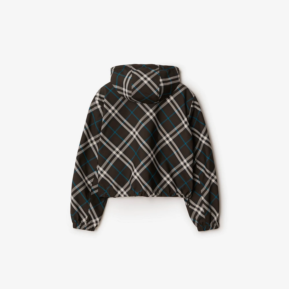 Cropped Reversible Check Jacket in Snug - Women, Nylon | Burberry® Official