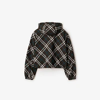 Cropped Reversible Check Jacket in Snug - Women, Nylon | Burberry® Official