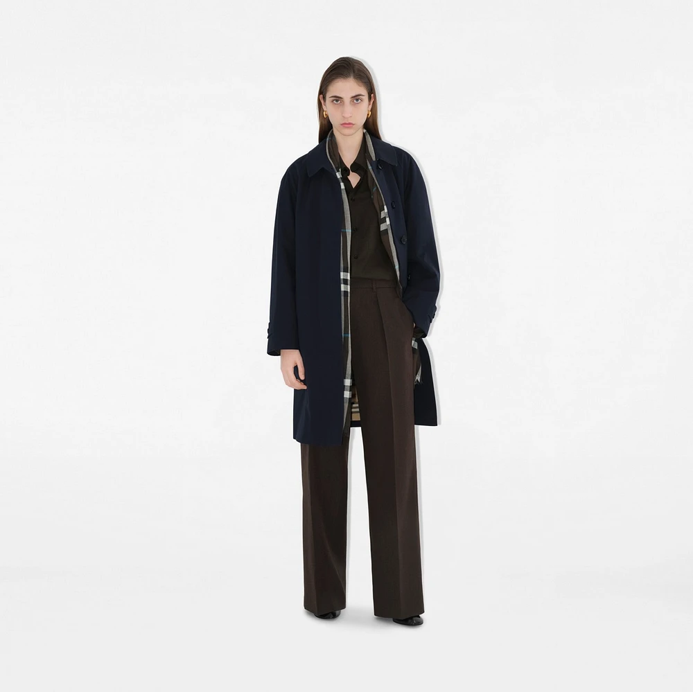 Mid-length Camden Heritage Car Coat in Coal blue - Women, Cotton Gabardine | Burberry® Official