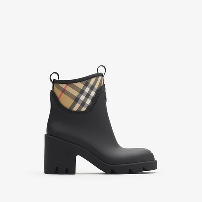 Rubber Marsh Stamp Heeled Low Boots​ in Black - Women | Burberry® Official