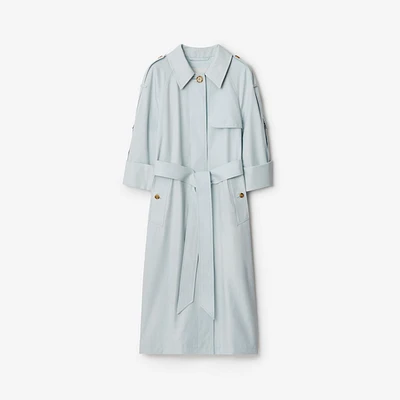 Long Lightweight Trench Coat in Pale blue - Women | Burberry® Official