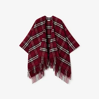 Check Wool Cashmere Cape in Oxblood | Burberry® Official
