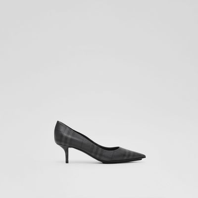Check Point-toe Pumps Dark Charcoal - Women | Burberry® Official