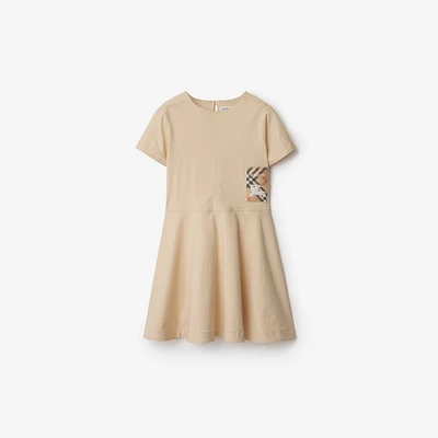 Check Label Cotton Dress in Calico | Burberry® Official
