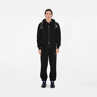 EKD Badge Cotton Zip Hoodie in Black - Men | Burberry® Official