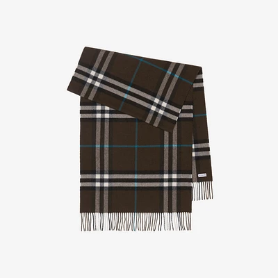 Wide Check Cashmere Scarf in Snug | Burberry® Official