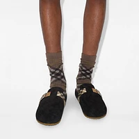 Check Suede Urchin Clogs in Black - Men | Burberry® Official