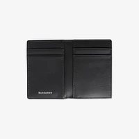 Check Folding Card Case in Charcoal - Men