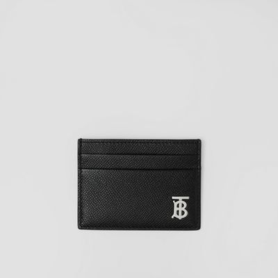 Grainy Leather TB Card Case in Black - Men | Burberry® Official