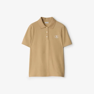 Cotton Polo Shirt in Flax - Women | Burberry® Official