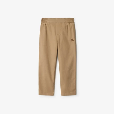 Cotton Blend Trousers in Sand | Burberry® Official