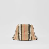Reversible Icon Stripe Cotton Bucket Hat Archive Beige/black | Burberry® Official