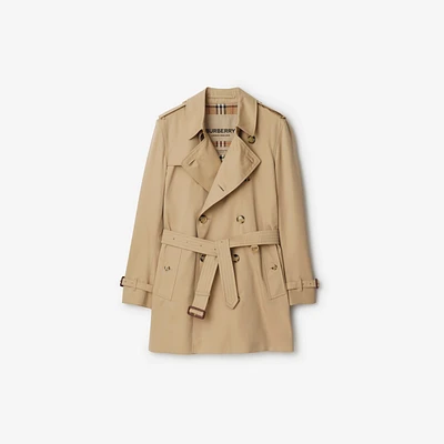 Short Kensington Heritage Trench Coat in Honey - Men, Cotton Gabardine | Burberry® Official