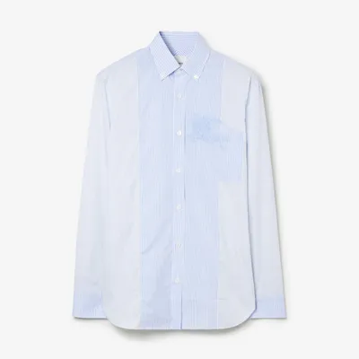 Monogram EKD Cotton Shirt in Blue - Burberry