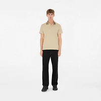 Check Collar Cotton Polo Shirt in Nutmeg - Men | Burberry® Official