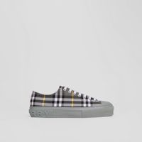 Check Cotton Sneakers Grey - Men | Burberry® Official