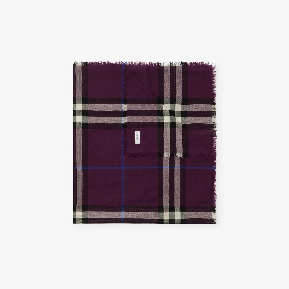 Check Wool Scarf in Pansy | Burberry® Official
