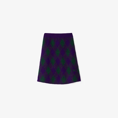 Argyle Wool Skirt in Royal - Women | Burberry® Official