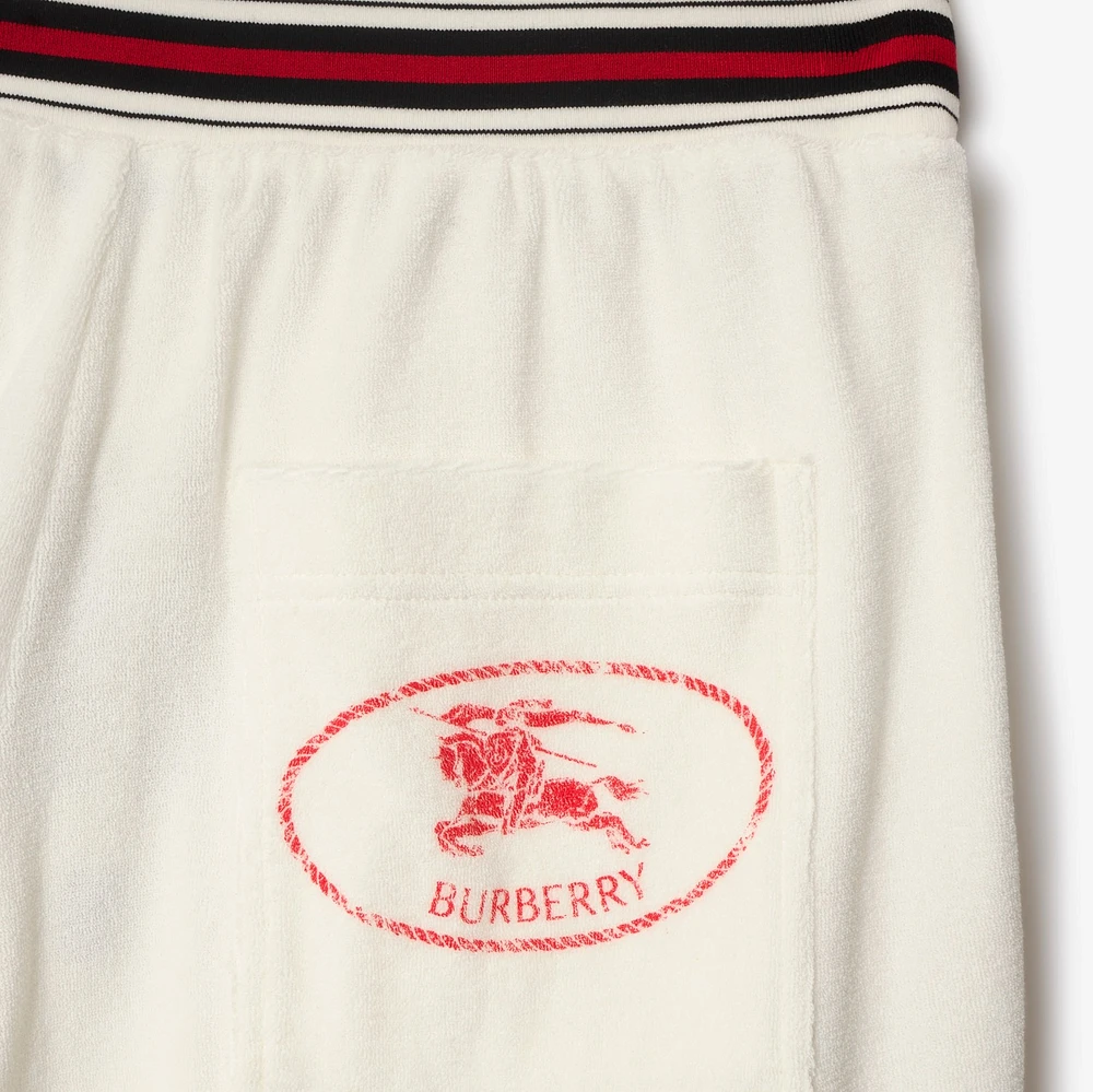 Towelling Shorts in Chalk white - Men | Burberry® Official