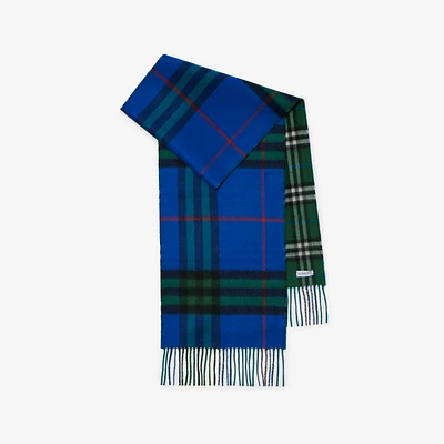 Reversible Check Cashmere Scarf in Knight/ivy | Burberry® Official