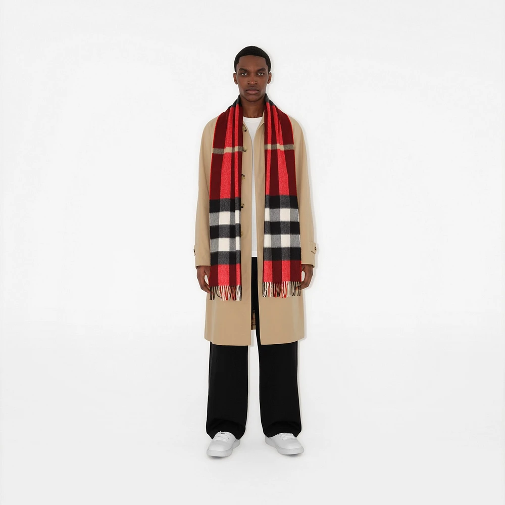 Check Cashmere Scarf in Red | Burberry® Official