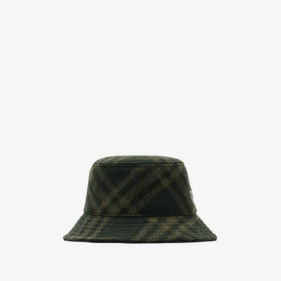 Check Wool Bucket Hat in Root - Men | Burberry® Official