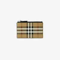 Check Zip Card Case in Archive beige - Men, Canvas | Burberry® Official