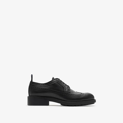 Leather Loch Brogues in Black - Men | Burberry® Official