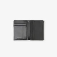 Check and Leather Pouch in Charcoal - Men | Burberry® Official